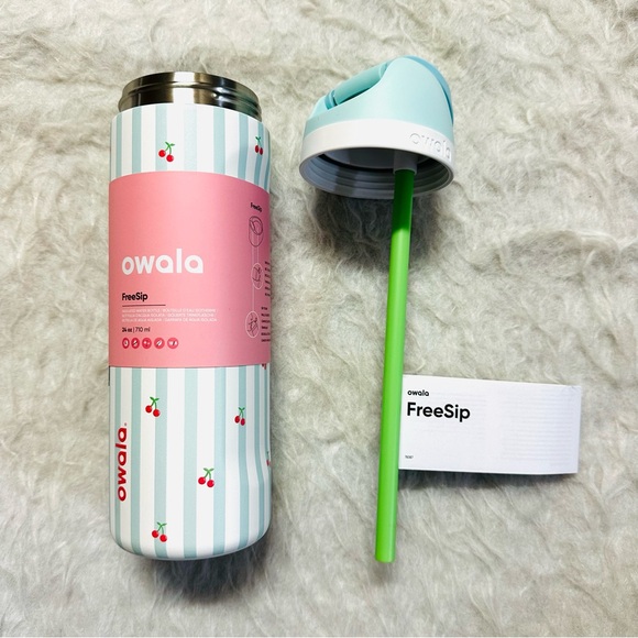 Owala Blue and White Striped Water Bottle - Picture 9 of 9